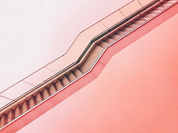 A conceptual illustration of stairs going diagonally upwards